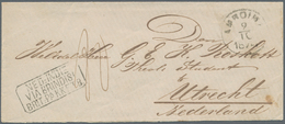 Niederländisch-Indien: 1874. Stamp-less Envelope Addressed To Utrecht Cancelled By Amboina Date Stam - Indes Néerlandaises