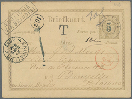 Niederländisch-Indien: 1883, Postal Stationery Card 5 On 12½c. Used From Kota-Radja To Brussels, Bel - Indes Néerlandaises