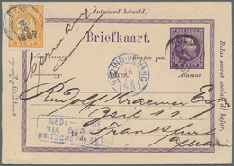 Niederländisch-Indien: 1887. Netherlands Lndies Postal Stationery Card 5c Violet Upgraded With SG 85 - Indie Olandesi