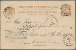 Niederländisch-Indien: 1891. Netherlands Lndies Postal Stationery Card 7½c Brown Cancelled By Medan - Netherlands Indies