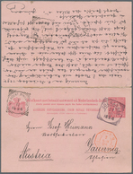 Niederländisch-Indien: 1894. Netherlands Lndies Postal Stationery Double Reply Card 7½ Carmine Cance - Netherlands Indies