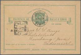 Niederländisch-Indien: 1894. Timor Postal Stationery Card 30 Reis Green Cancelled By Timor Date Ate - Netherlands Indies