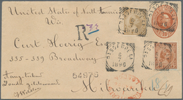 Niederländisch-Indien: 1896, Stationery Envelope Willem 10c. Brown Uprated By Wilhelmina 10c. Brown - Netherlands Indies