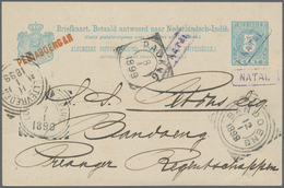 Niederländisch-Indien: 1899. Netherlands Lndies Postal Stationery Card 5c Blue Cancelled By 'Natal' - Netherlands Indies