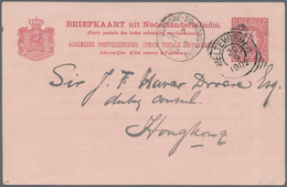 Niederländisch-Indien: 1902, UPU-stationery Card 7 1/2 C Sent From "WELTFREDEN 26 9 1902" To Hongkon - India Holandeses