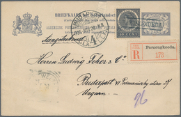 Niederländisch-Indien: 1905. Registered Netherlands Indies Postal Stationery Card 7½c Grey Upgraded - Nederlands-Indië