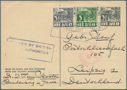 Niederländisch-Indien: 1939. Netherlands Lndies Postal Stationery Card 3½c Grey Upgraded With SG 338 - Netherlands Indies