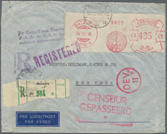 Niederländisch-Indien: 1940. Registered Air Mail Envelope (creased) Addressed To New York Cancelled - Netherlands Indies