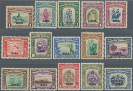 Nordborneo: 1945, Pictorial And Coat Of Arms Definitives With Opt. 'BMA' Complete Set Of 15, Mint Li - Bornéo Du Nord (...-1963)