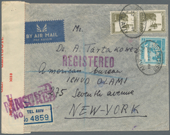 Palästina: 1941. Registered Air Mail Envelope Addressed To New York Bearing Palestine SG 99, 20m Oli - Palestine