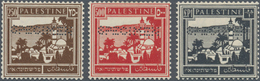 Palästina: 1942, Sea Of Galilee Definitives 250m. Brown, 500m. Scarlet And £P1 Black All Perf. SPECI - Palästina