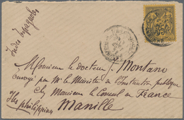 Philippinen: 1879. Envelope Addressed To The French Scientific Mission In Manila, Philippines Bearin - Filippijnen