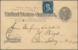 Philippinen: 1898, Card 1 C. Jefferson Uprated 1 C. Franklin Tied Duplex "PHILIPPINES STATION / SAN - Filippine