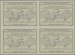 Philippinen - Ganzsachen: 1911. International Reply Coupon 12 Centavos (Rom Type) In An Unused Block - Philippines