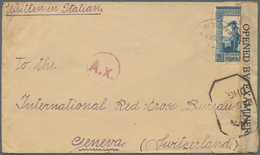 Portugiesisch-Indien: 1943, Censored Cover From A Italian Internee To Red Cross In Geneva, Switzerla - India Portoghese