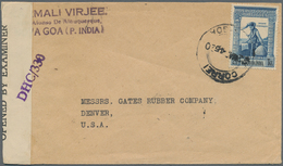 Portugiesisch-Indien: 1945, Two Censored Covers: 1) Registered Commercial Airmail From "NOVA GOA 2-8 - Portugiesisch-Indien