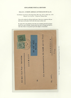 Singapur: 1931, Cover With Label "BY AIR MAIL" And 50 C. + 2c., Flown To Germany/Mannheim, 52c. Redu - Singapur (...-1959)