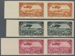 Syrien: 1931/1933, Airmails, 0.50pi. To 100pi., Complete Set Of Eleven Values, IMPERFORATE Left Marg - Syrie