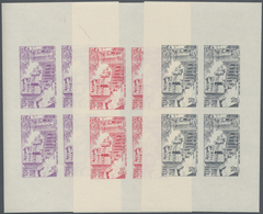 Syrien: 1955, Regulation Of River Euphrat (Aleppo Citadel) Complete Set Of Three Imperforate Miniatu - Syrië