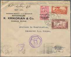 Syrien - Zwangszuschlagsmarken: 1945 Obligatory Tax Stamp 5p. On 25p. On 40p. Rose Used Along With 1 - Syrië