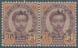 Thailand: 1894, King Chulalongkorn 64 Atts With New Value Overprint 2 Atts (Type 6), In Pair Mint, T - Thailand
