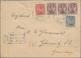 Thailand: 1908. Registered Envelope Addressed To Germany Bearing SG 74, 6a Carmine, SG 110, 2a On 24 - Thailand