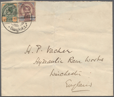 Thailand: 1908. Envelope (faults, Bend) Addressed To England Bearing SG 75, 8a Deep Green And Orange - Thailand