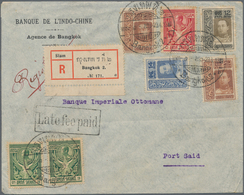 Thailand: 1918. Registered Envelope Headed 'Banque De 'lndo-Chine, Agence De Bangkok' Addressed To E - Thaïlande