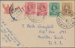 Thailand - Ganzsachen: 1925. Siam Postal Stationery Card 2s Brown Upgraded With SG 212, 3s Green And - Thaïlande