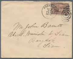 Thailand - Besonderheiten: 1894, Incoming Cover From Freeport/USA 25.10. Bearing 5c. Columbus (fault - Tailandia