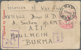 Thailand - Besonderheiten: 1943, Burma-Thai Railway. Envelope (faults) Headed 'Service Of Prisoners - Thailand