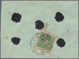 Tibet: 1933-59 4t. Emerald Used On Back Of Registered Cover From Gyantse And Tied By Gyantse Double- - Altri - Asia