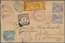 Timor: 1899. Timor Registered Postal Stationery 'Provisional' 3 Avos Card Upgraded (stamps Faults) W - Timor Orientale