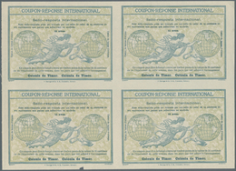 Timor: Design "Rome" 1906 International Reply Coupon As Block Of Four 15 Avos Timor. This Block (sma - East Timor