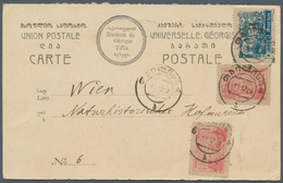 Transkaukasien: 1923, 9 K. Deep Blue And 3 K. Rose (2) Tied "TPLISSI 8.12.23" To Printed Name-change - Autres & Non Classés