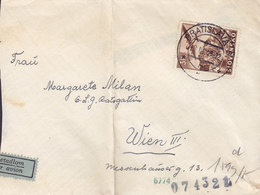 Slovakia PAR AVION Label BRATISLAVA 1943 Cover Brief WIEN Austria Flugpostmarke Censor Zensur Markings - Cartas & Documentos