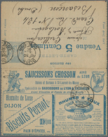 Thematik: Anzeigenganzsachen / Advertising Postal Stationery: 1890 (ca): FRANKREICH, Advertising Let - Ohne Zuordnung