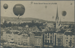 Thematik: Ballon-Luftfahrt / Balloon-aviation: 1909, Zürich/Gordon Bennet, Ballon-Wettfliegen. Selte - Árboles