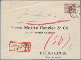 Thematik: Einschreibbriefe Und -Zettel / Registered Covers And Labels: "DRESDEN FESTPLATZ", Seltener - Unclassified