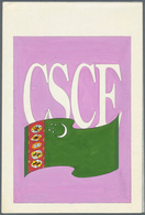 Thematik: Flaggen / Flags: 1996, TURKMENISTAN: Prepared But UNISSUED Stamp For CSCE (OSZE) Showing T - Altri & Non Classificati