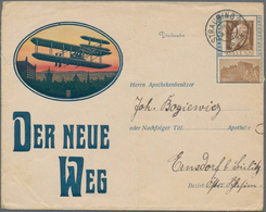 Thematik: Flugzeuge, Luftfahrt / Airoplanes, Aviation: 1912, Bavaria. Private Printed Matter Cover 3 - Airplanes