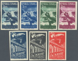Thematik: Flugzeuge, Luftfahrt / Airoplanes, Aviation: 1939, SPAIN: UNISSUED Airmail Stamps With Air - Airplanes