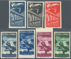 Thematik: Flugzeuge, Luftfahrt / Airoplanes, Aviation: 1939, SPAIN: UNISSUED Airmail Stamps With Air - Aviones