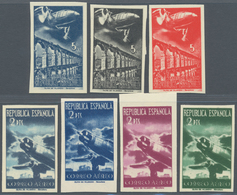 Thematik: Flugzeuge, Luftfahrt / Airoplanes, Aviation: 1939, SPAIN: UNISSUED Airmail Stamps With Air - Airplanes