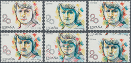 Thematik: Frauen / Women: 1988, SPAIN: Prominent Woman 20pta. ‚Maria De Maeztu‘ Five Stamps With ERR - Zonder Classificatie