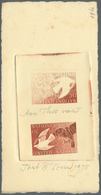 Thematik: Frieden / Peace: 1962 (approx), UNO New York. Sheet With 2 Sunken Die Proofs In Brown For - Non Classificati