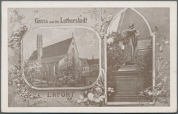 Thematik: Luther: 1921, Grüße Aus Der Lutherstadt Erfurt, 2 Privatpostkarten Mit Wertstempel 15 Pfg. - Théologiens