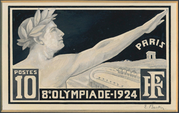 Thematik: Olympische Spiele / Olympic Games: 1924, France For Paris 1924. Artist's B/w Drawing For T - Autres & Non Classés