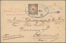 Thematik: Rotes Kreuz / Red Cross: 1916 Portugal Kriegsgef.-Vordruck-Karte Des Roten Kreuzes Mit Zen - Croce Rossa