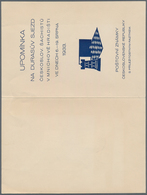 Thematik: Spiele-Schach / Games-chess: 1933, CSR. Memorial Leaflet Of The Meeting Of Czechoslovak Ch - Echecs